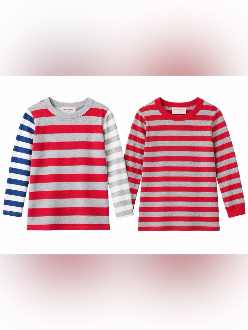 Hanna Andersson long-sleeve organic cotton tops bundle mismatched striped